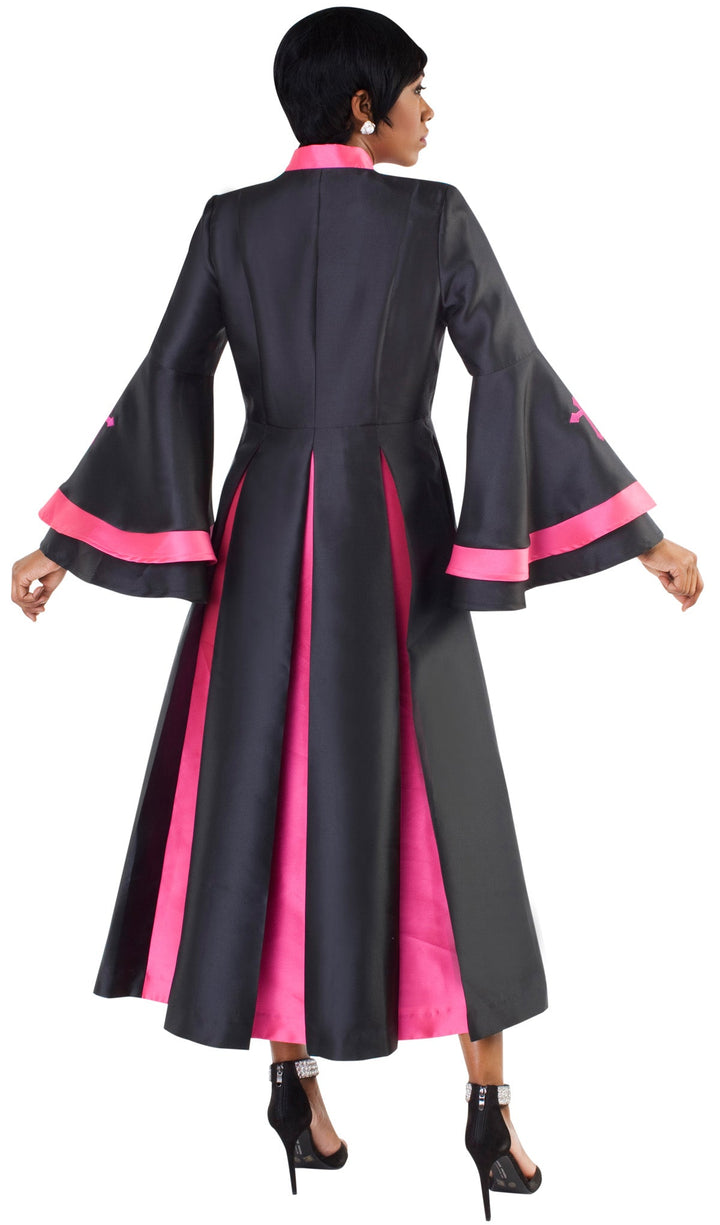 Tally Taylor Robe 4615C-Black/Fuchsia