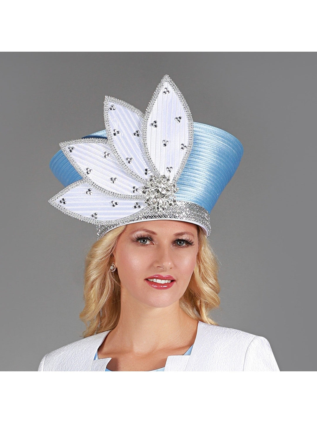 Rhinestone Petal Crown Statement Hat