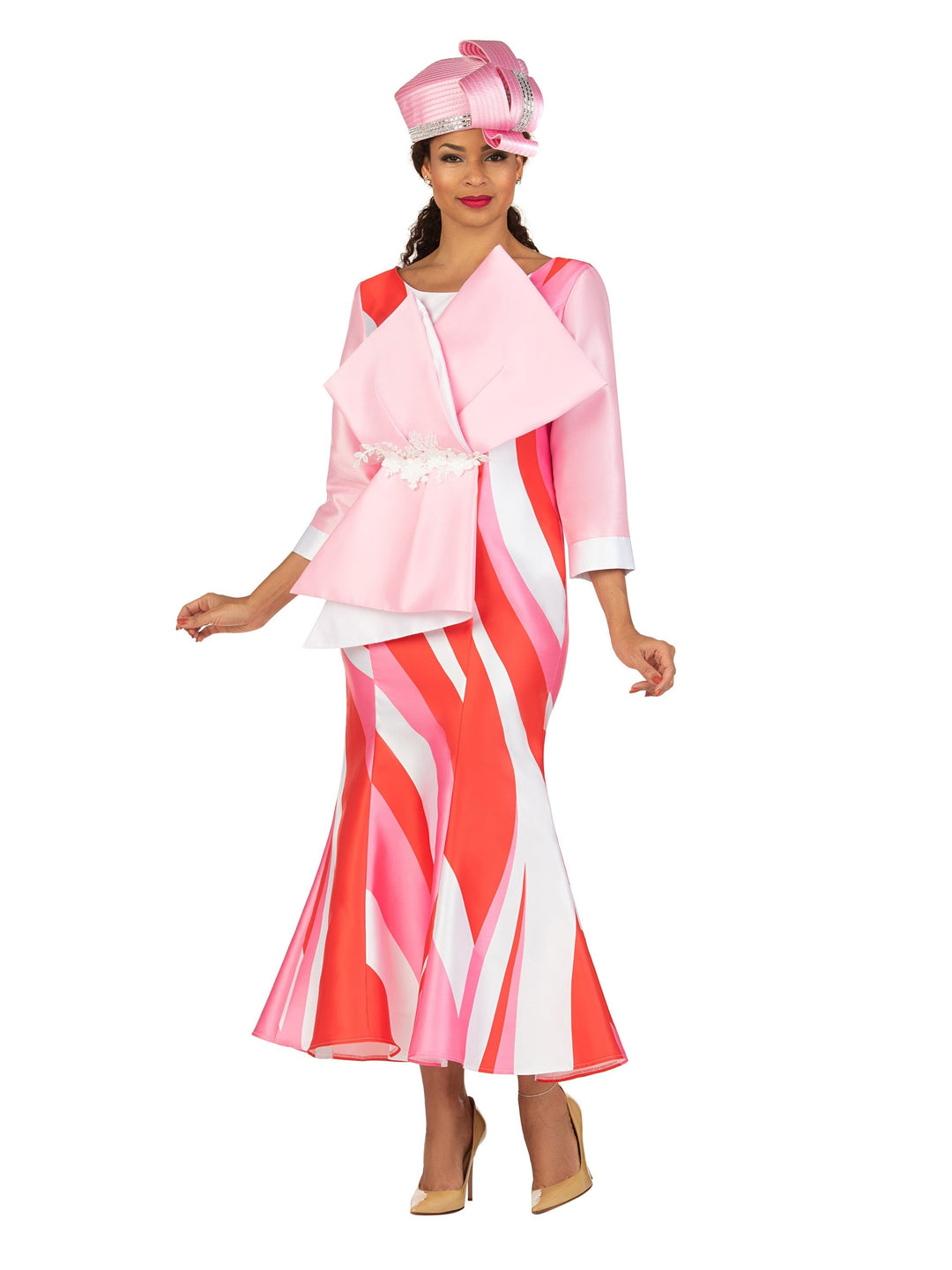 Silky Twill Mermaid Drs w/ Ovsz Bow Detail-Plus