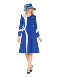 Stoned Scuba Color Block A-line Drs w/ Brooch