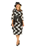 Two-Tone Lace Midi Dress w/ Ruffle Peplum&Belt