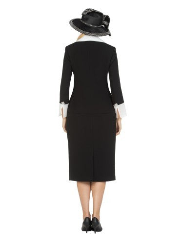 2pc Dbl Breasted Skt Suit w/ Ogz Collar&Cuff-Plus