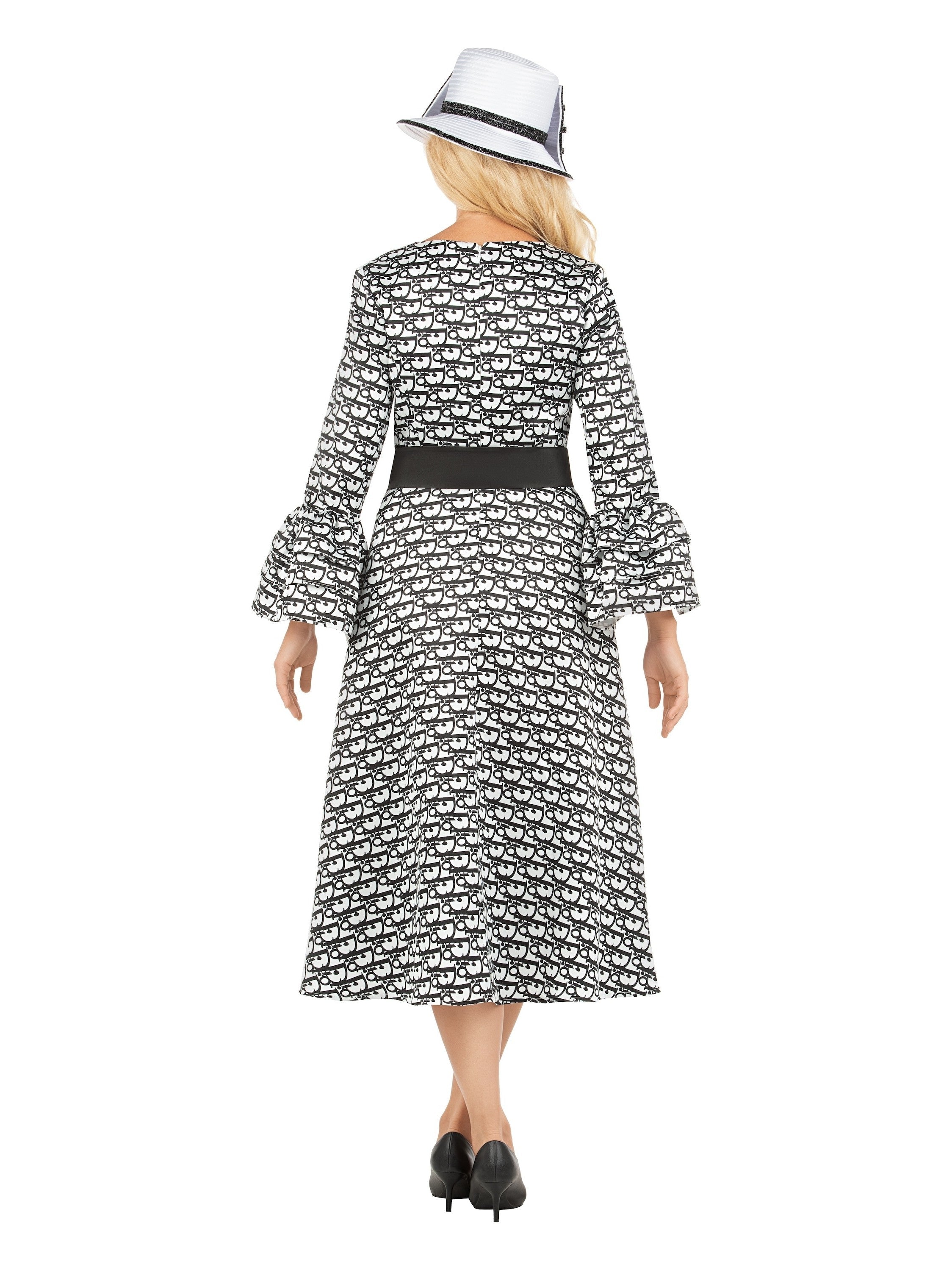 A-line Prt Dress in Silky Twill w/ Belt