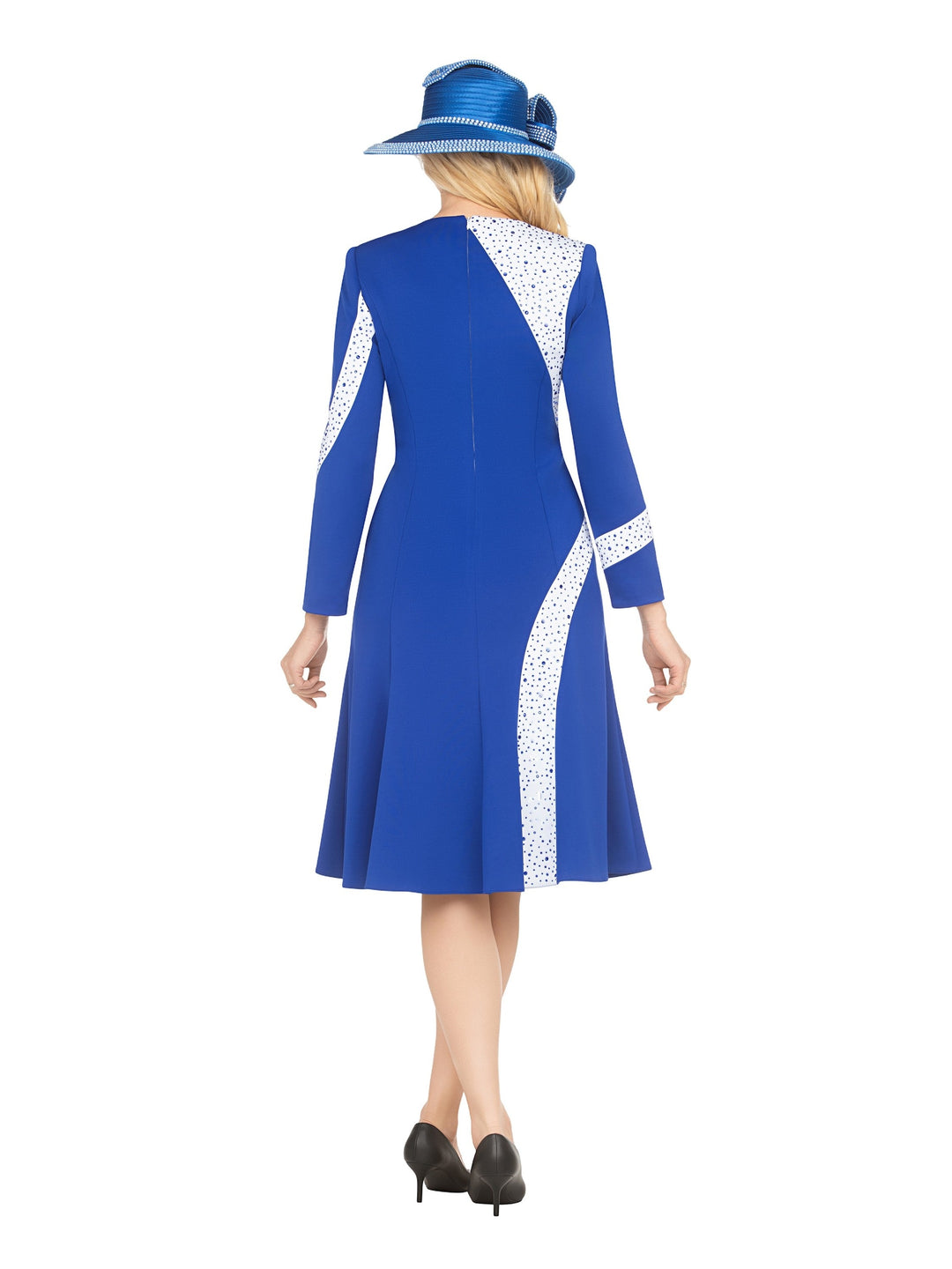Stoned Scuba Color Block A-line Drs w/ Brooch