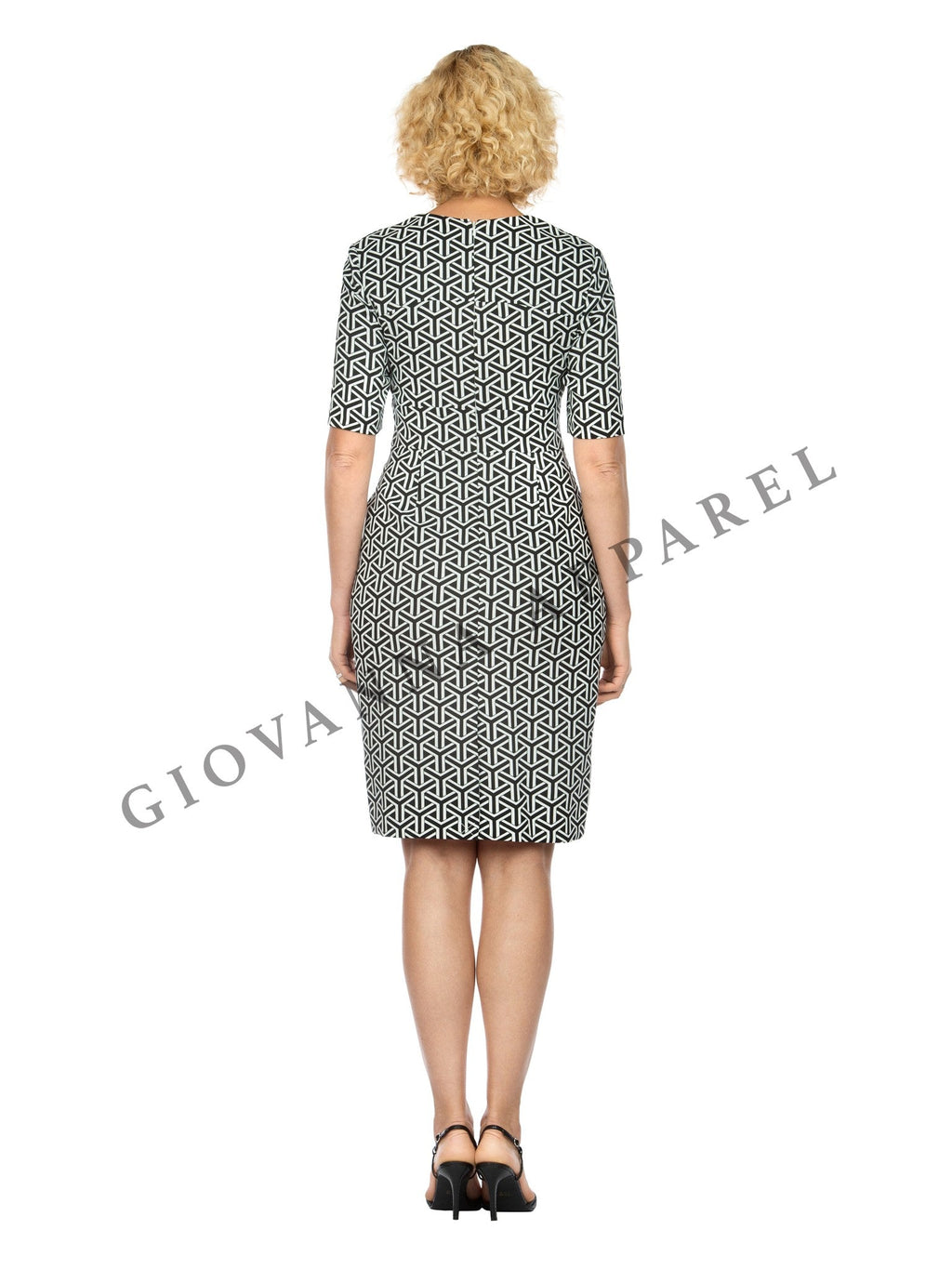 1pc Short Slv Printed Shift Dress