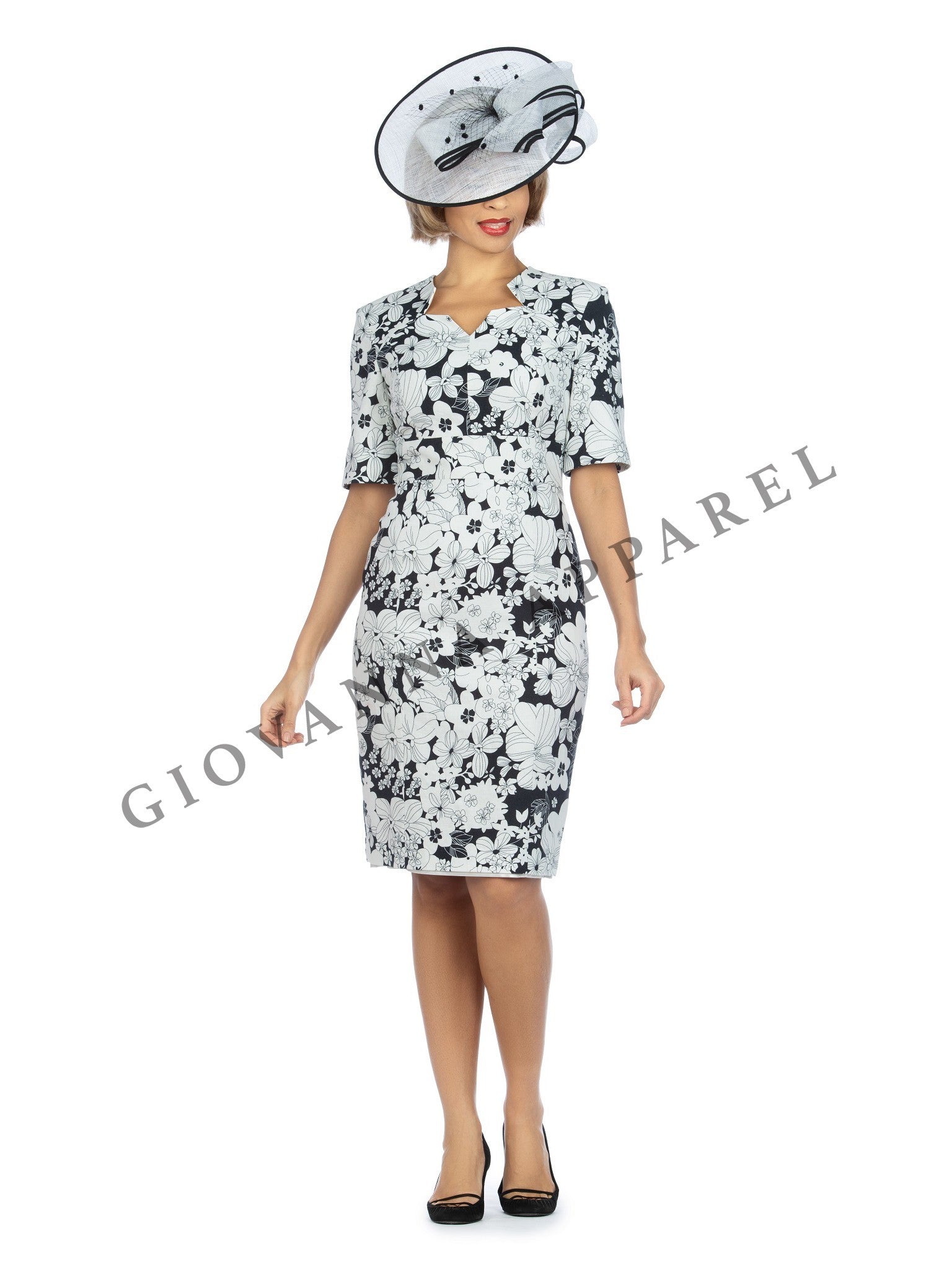 1pc Short Slv Printed Shift Dress