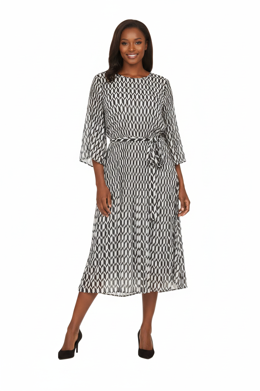 Art Deco Dress - Front Belted