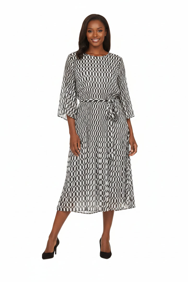 Art Deco Dress - Front Belted
