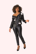 Asymmetric Leather Jacket - 81935