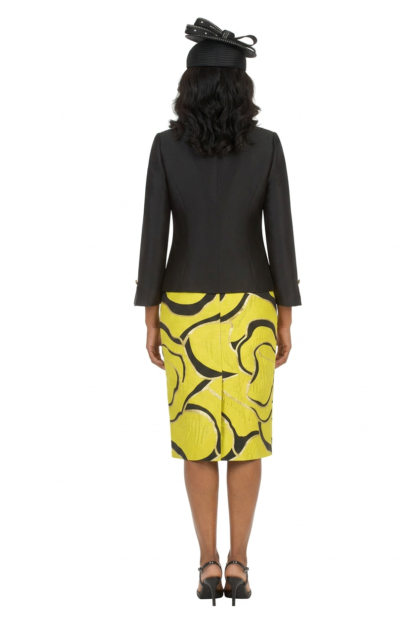 3pc Brocade+Silky Twill Skirt Suit w/ Beads-Plus