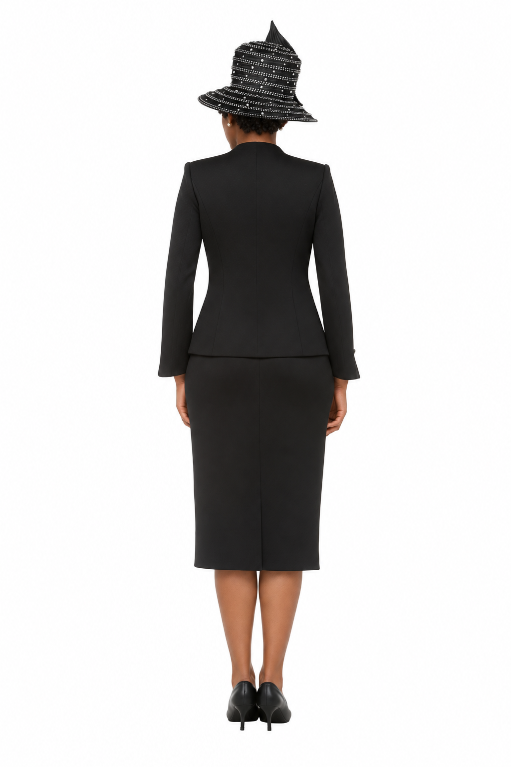 Black&White Crystal Zigzag Premium Scuba 2pc Suit