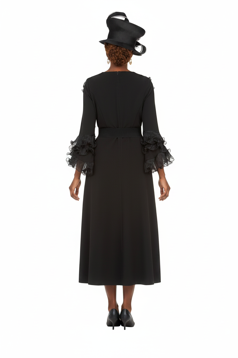 Belted A-line Dress Back - New Model