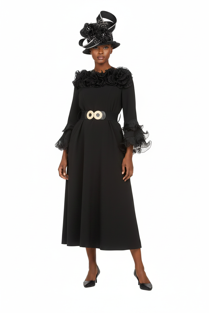 Belted A-line Dress Front - New Model