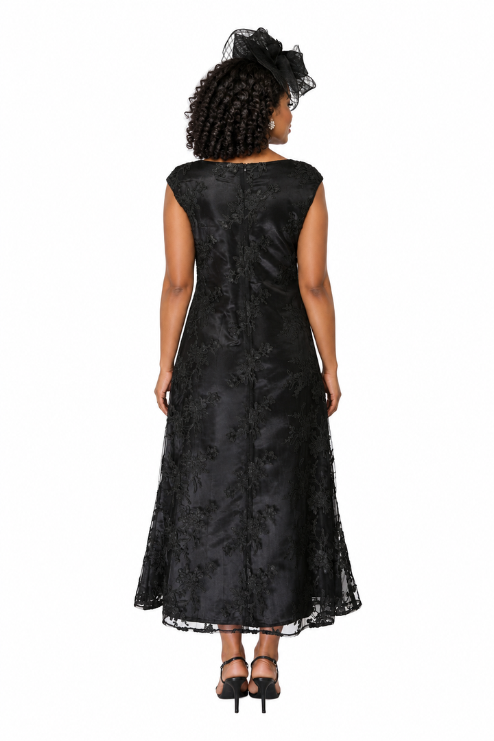 2pc Lace Dress & Hi-Lo Pull Over Lace Cape - Plus size