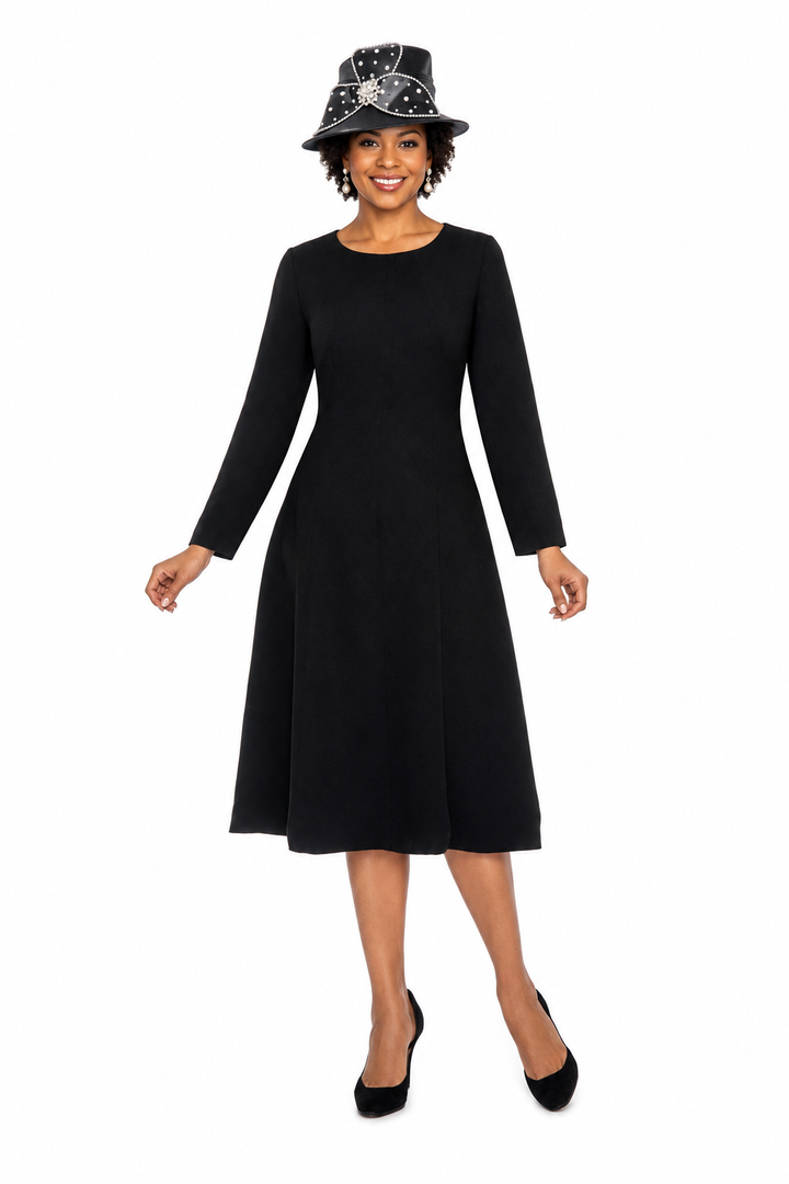1pc Washable Paneled A-line Simple Dress