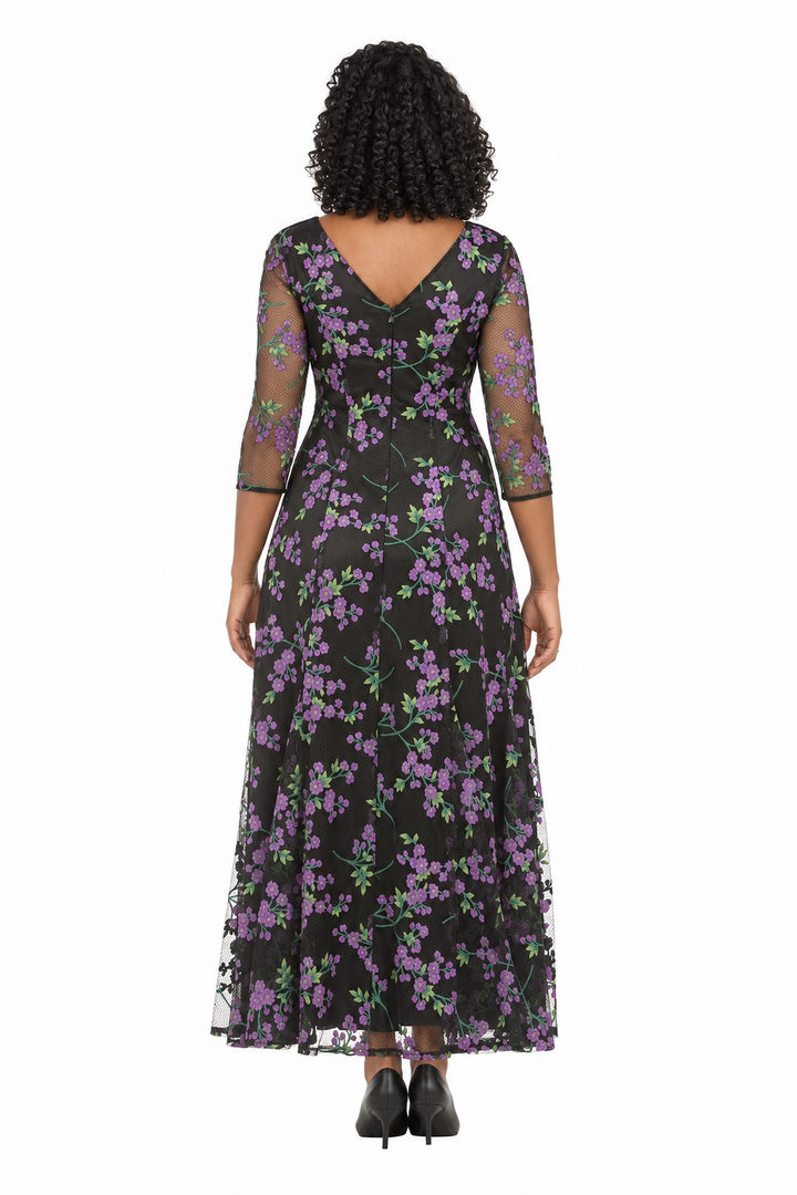Evening Dress w/ See-thru Sleeves