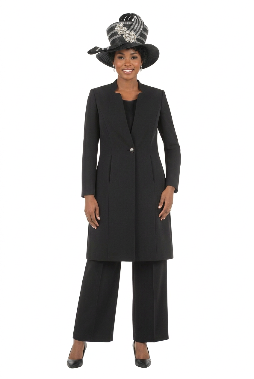 3pc Long Jkt+Cami+Pants Suit-Plus