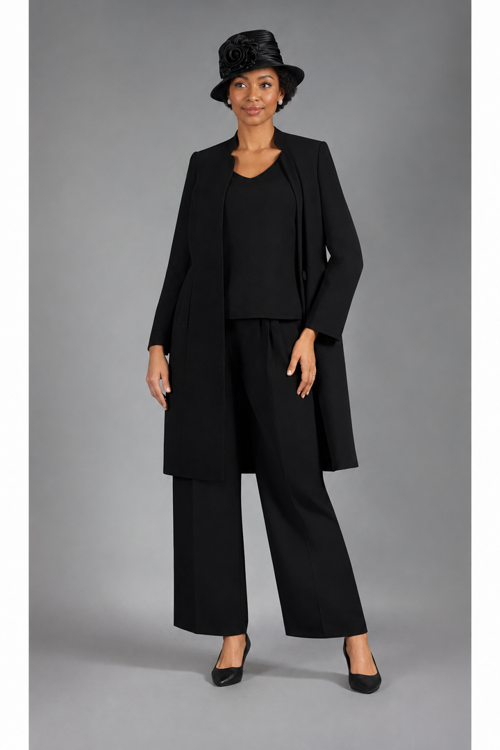 3pc Long Jkt+Cami+Pants Suit-Plus