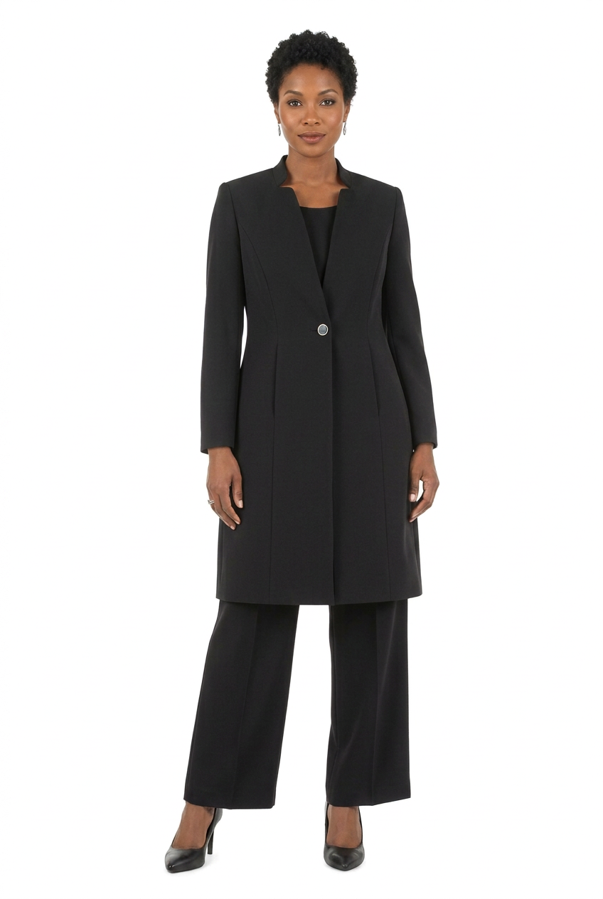 3pc Long Jkt+Cami+Pants Suit-Plus