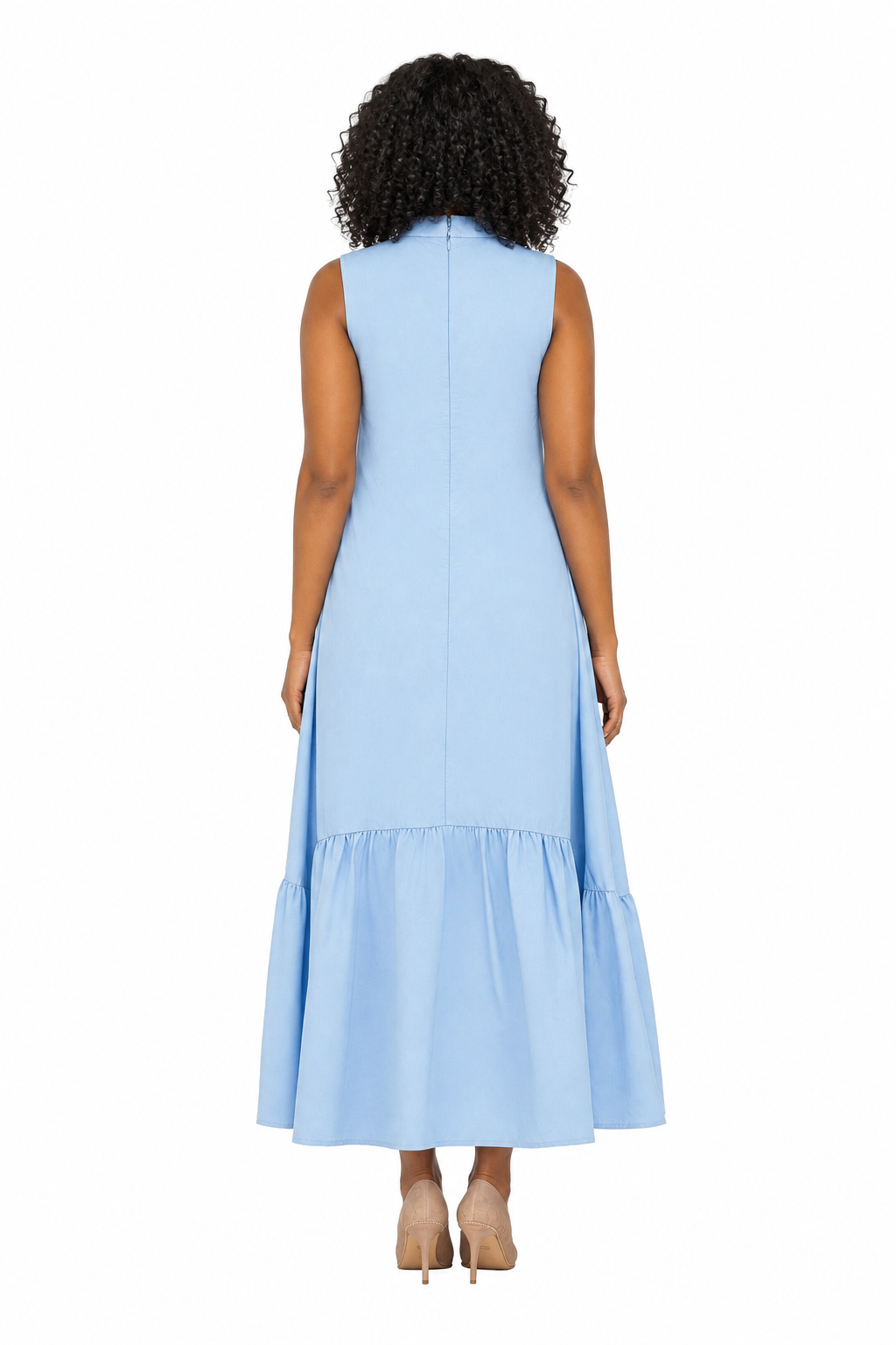 Luxury Flare Dress with Handcrafted Floral Detail