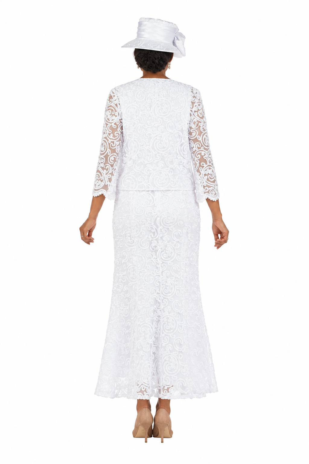 2pc Lux Lace Bolero Jkt Dress-Plus