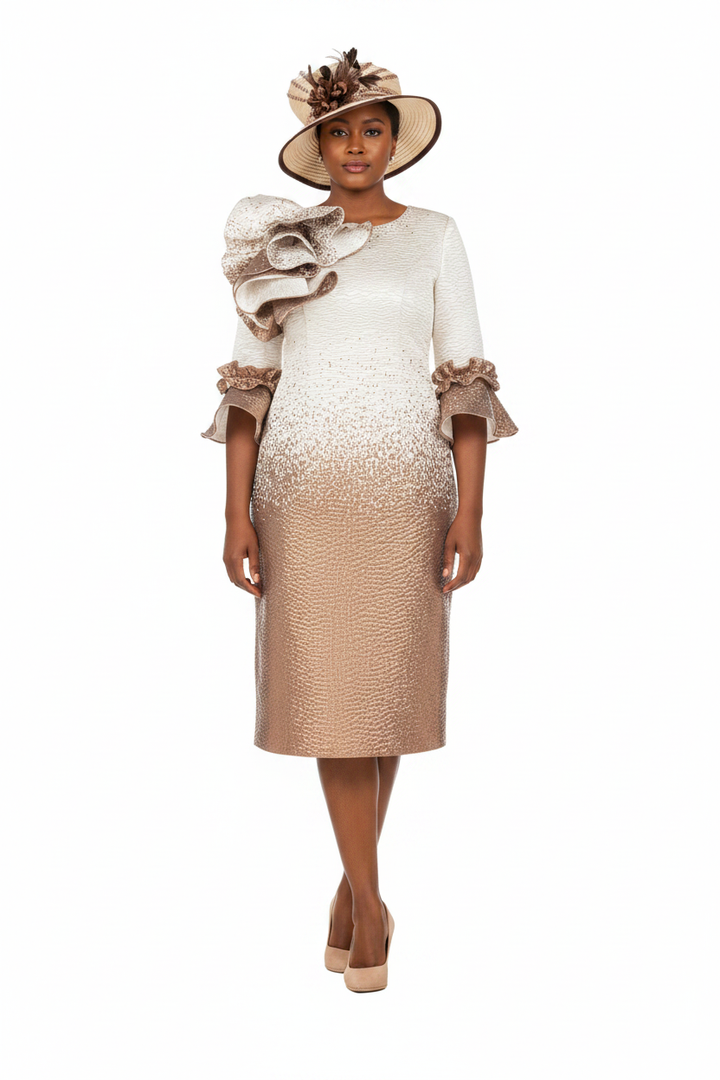 Brown Dress Front - Arms at Sides