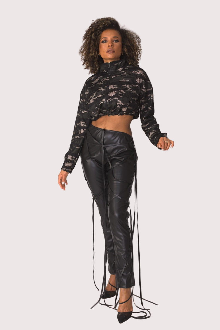 Camo Mesh Cropped Jacket- 81929
