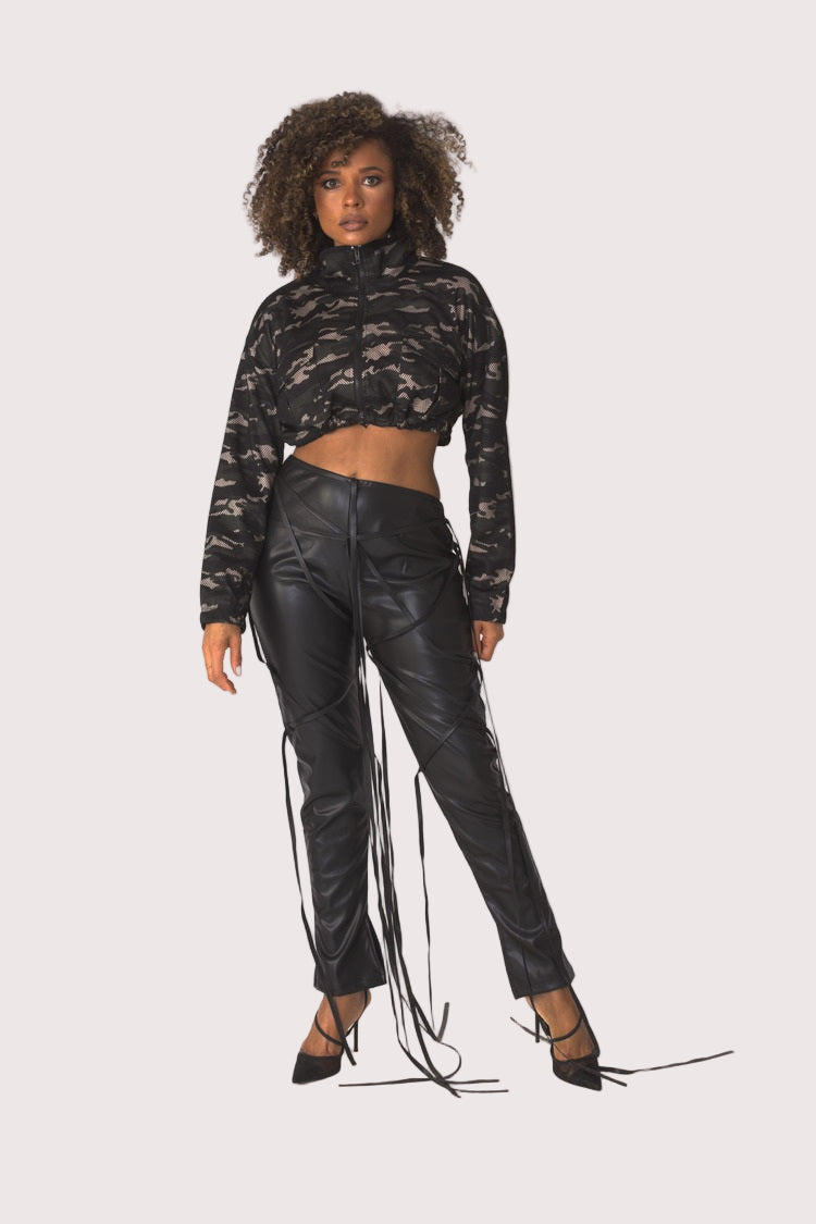 Camo Mesh Cropped Jacket- 81929