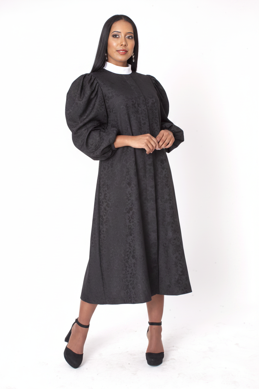 Charcoal Clergy Robe Angled