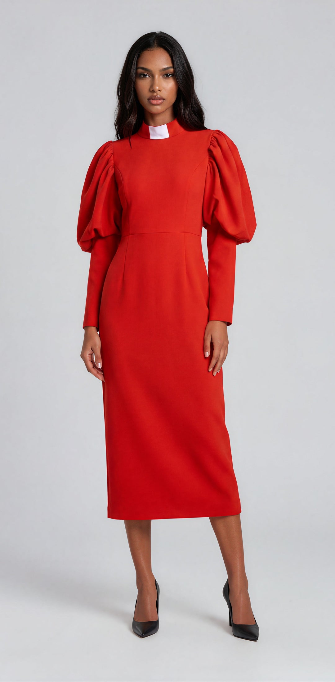 Clergy Dress with Puff Sleeves - 4813