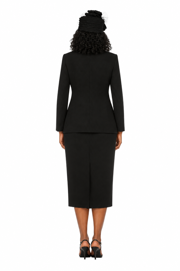 3pc Collarless 1-button Basic Suit - Plus