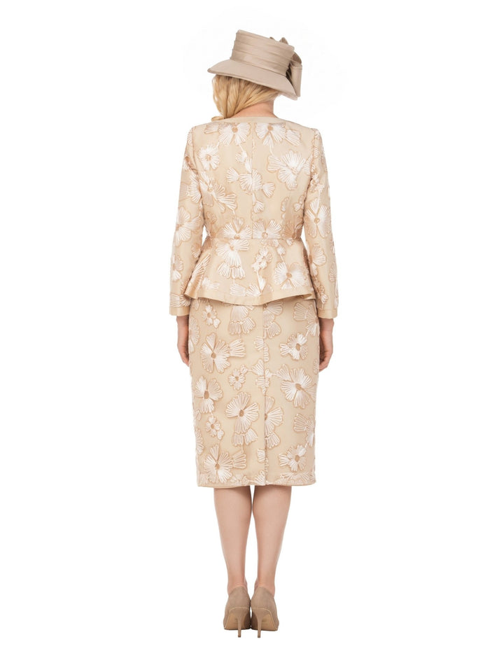 Couture Floral Embroidered 3-Piece Skirt Suit - Krown Elle