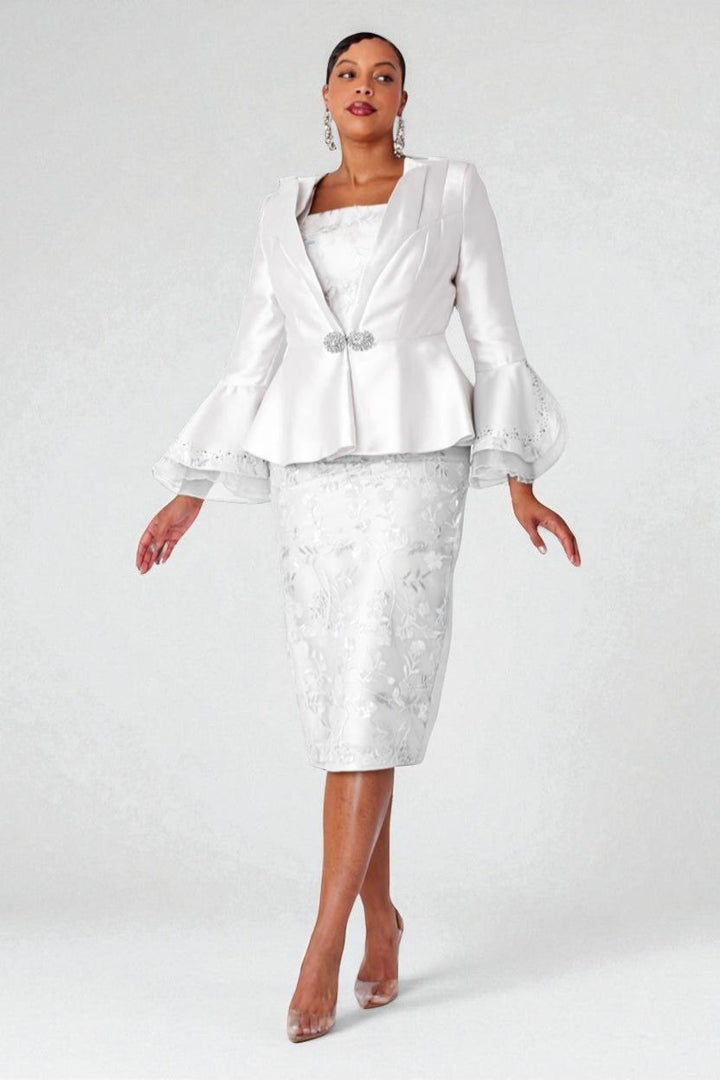 Elegant Lace Peplum Suit- 4892