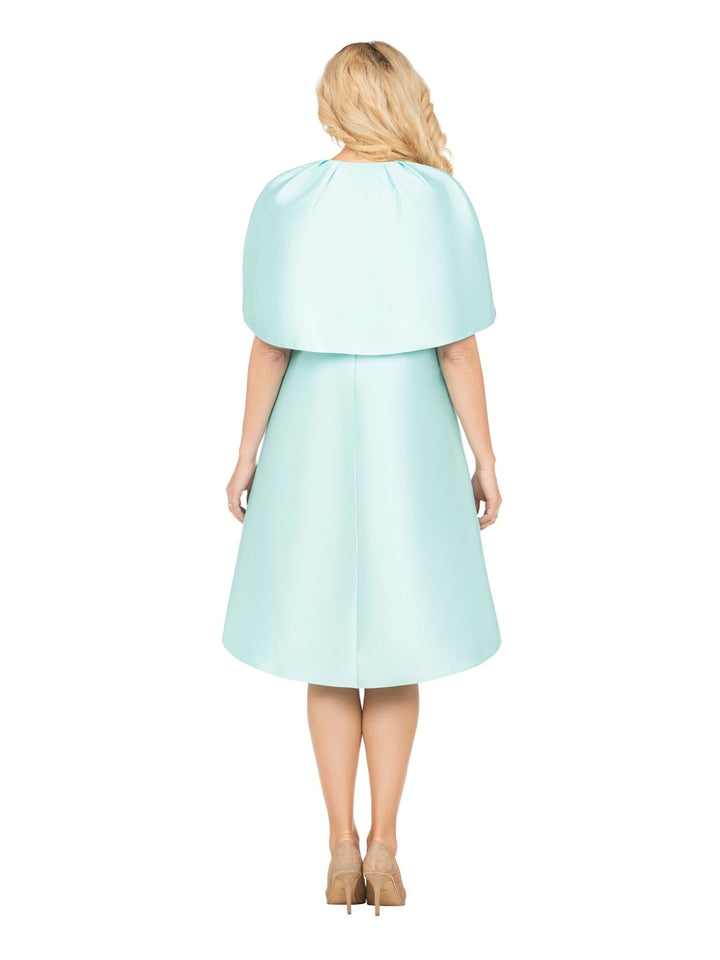 Embellished Cape Jkt&Geometric Sheath Dress Set - Krown Elle