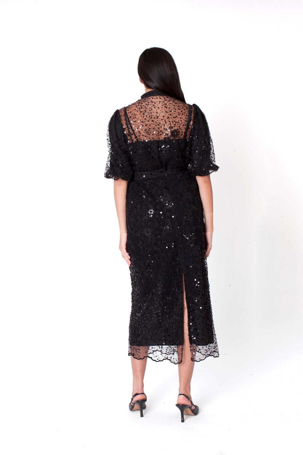 Embroidered Sequin Organza Skirt Set - 82904