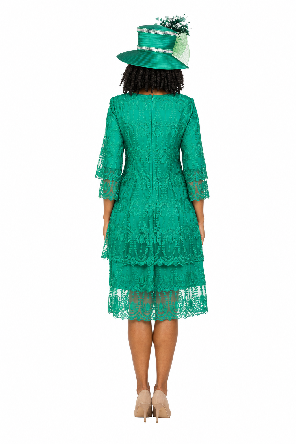 Elegant A-Line Tiered Lace Dress