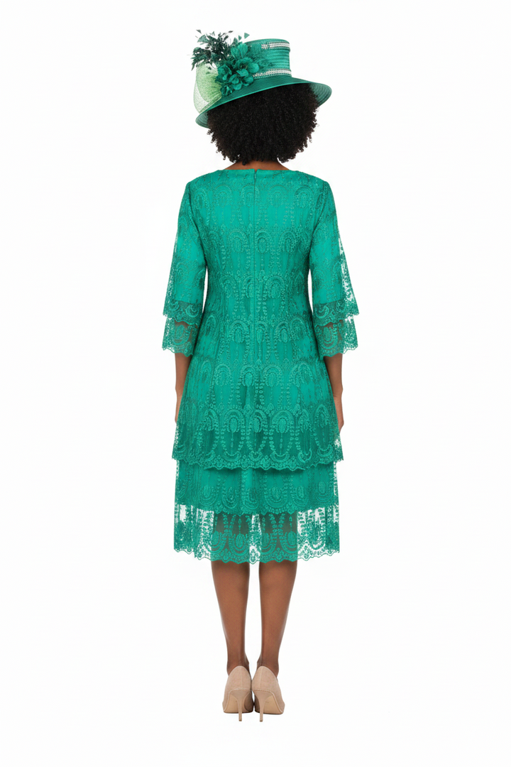 Elegant A-Line Tiered Lace Dress-Plus