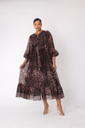 Flowy Leopard-Print Maxi Dress- 82798