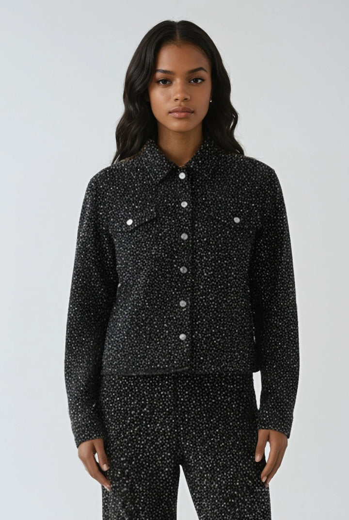 Rhinestone Denim Jacket - 82395