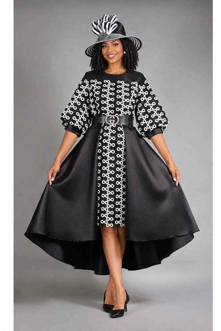Two-tone Crochet in Circles A-line Drs-Plus