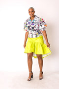 Graphic Print Puff Sleeve Blouse 81839 – Bold Statement Top