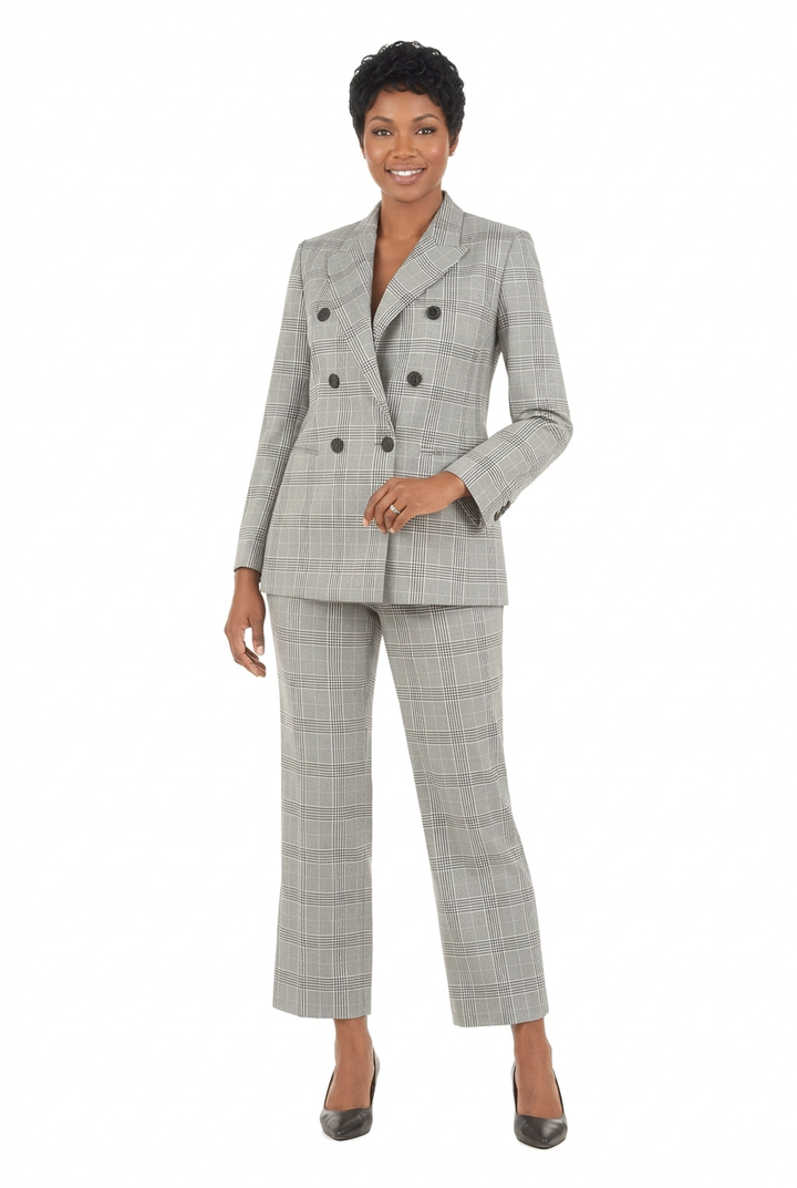 2pc Dbl Brstd Wdpn Jkt + Pants Suit
