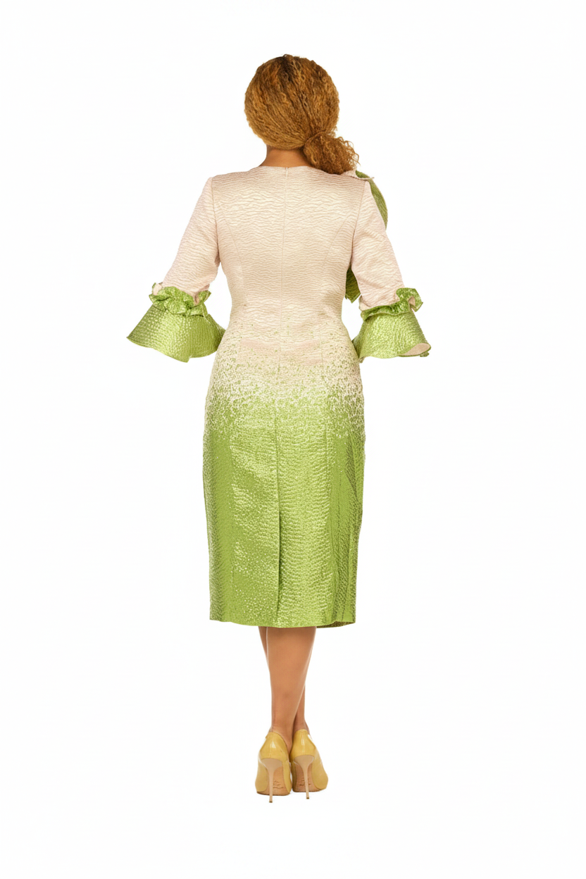 Green Dress Back Pose