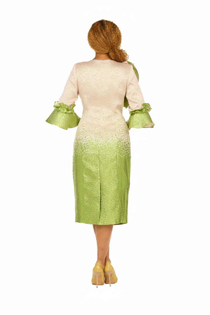 Green Dress Back Pose