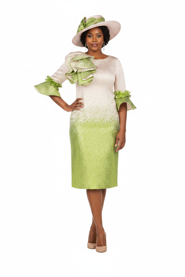 Green Dress Front - Hand on Hip