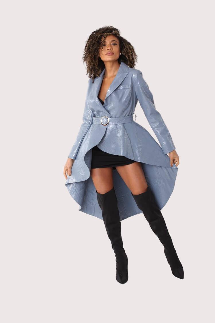 High-Low Belted Coat -82055