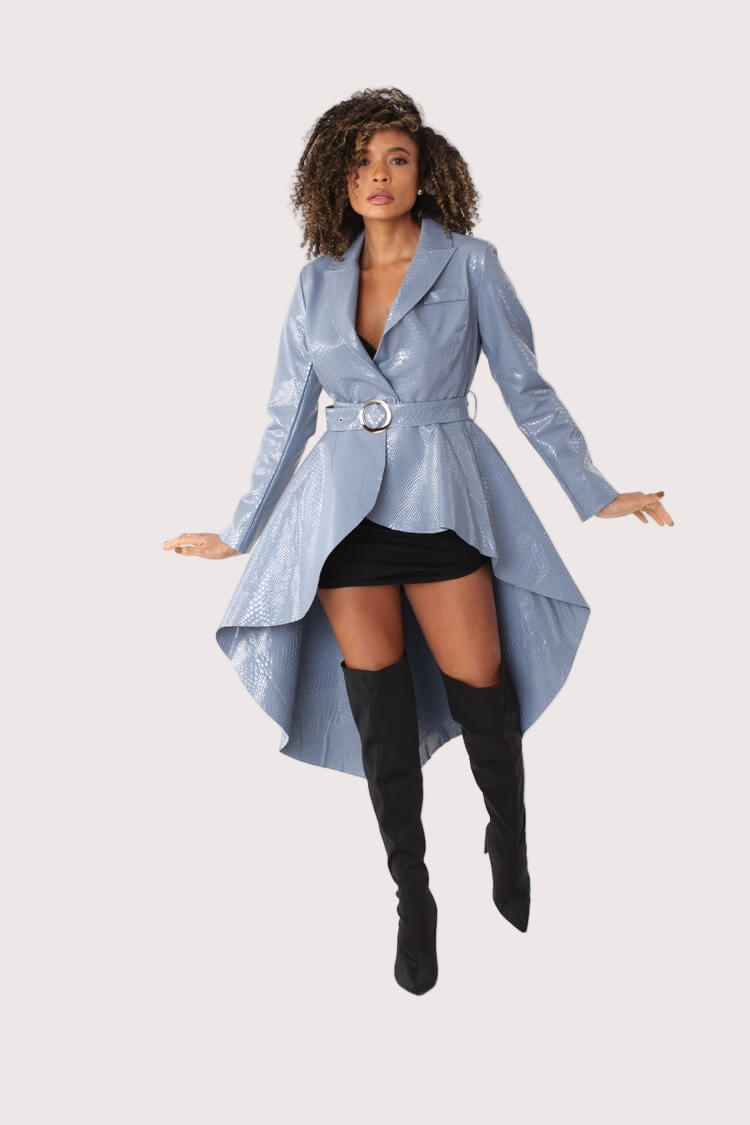 High-Low Belted Coat -82055