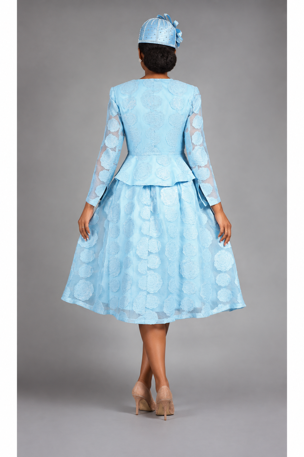 2pc Rose Organza A-line Bolero Jkt Dress