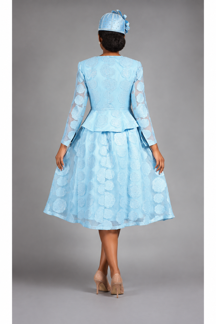 2pc Rose Organza A-line Bolero Jkt Dress