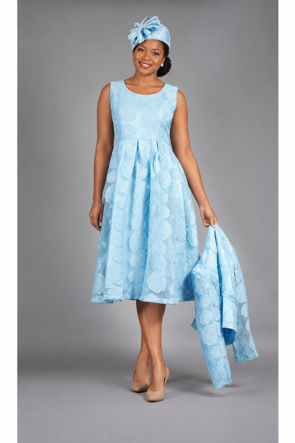 2pc Rose Organza A-line Bolero Jkt Dress